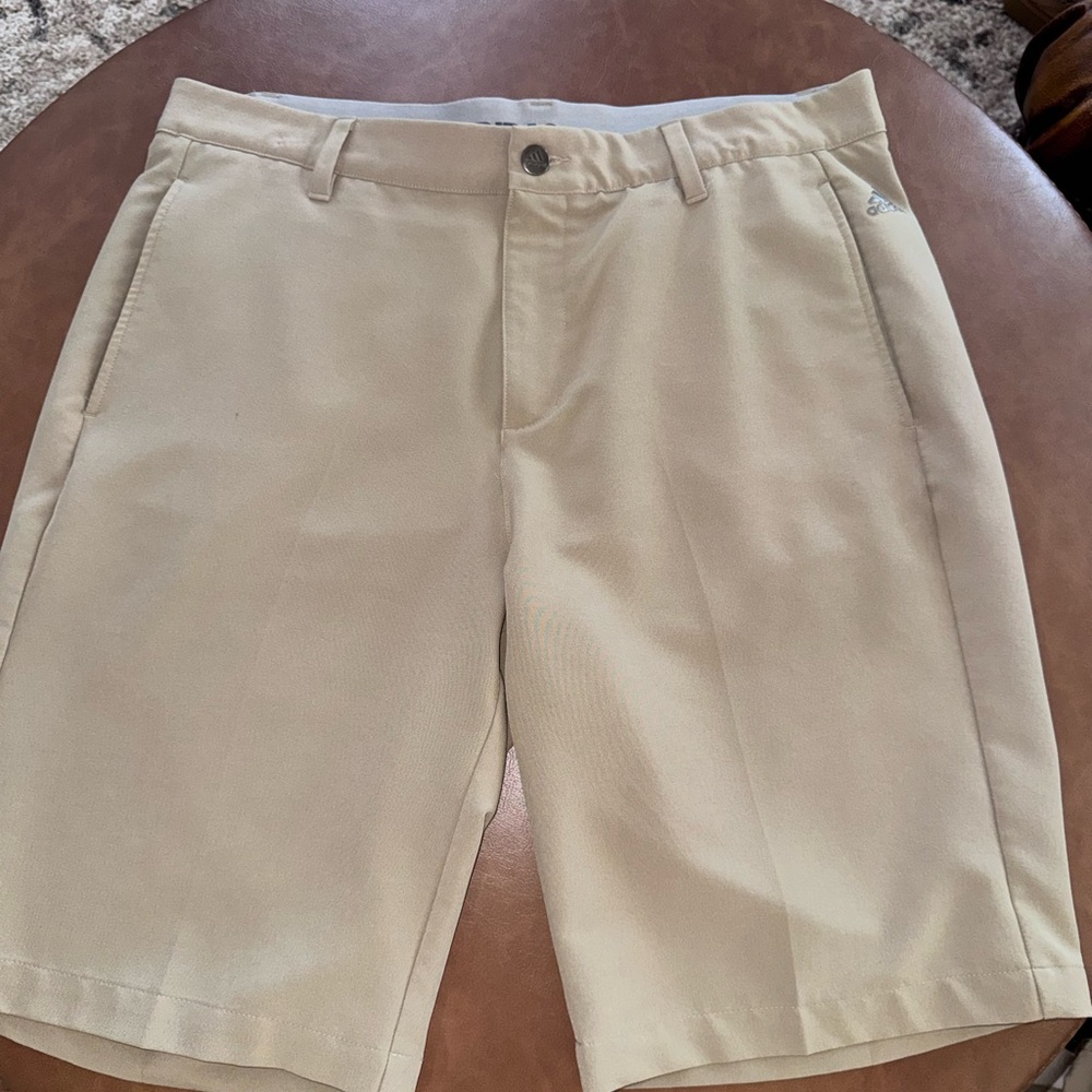 adidas Men's Beige Flat Front Shorts